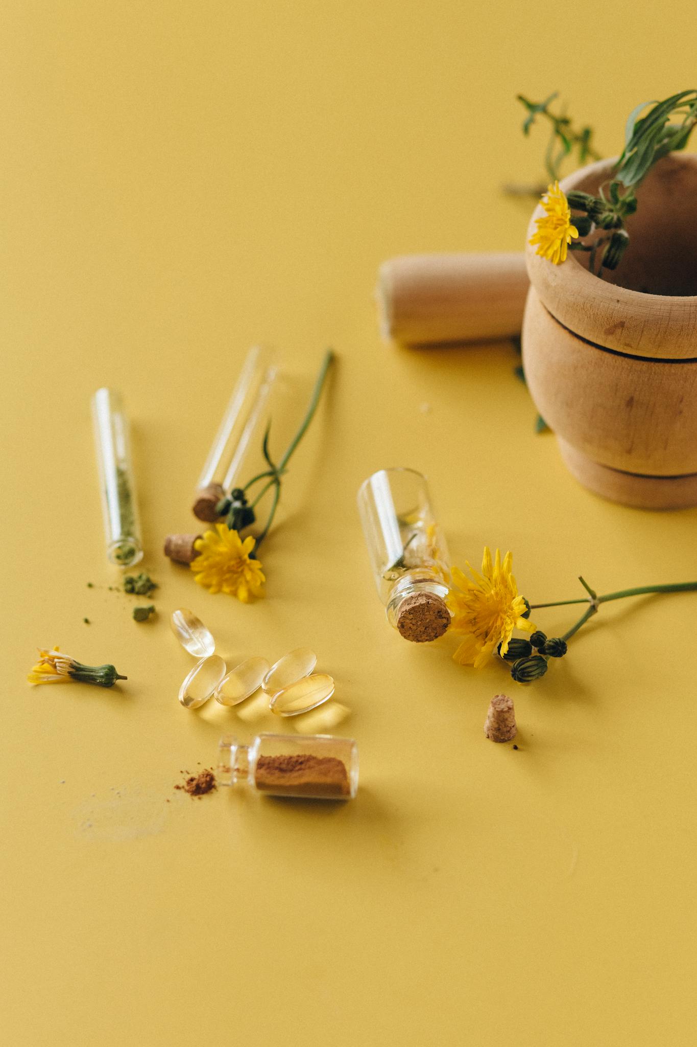 Brown Wooden Round Container With White Plastic Straw